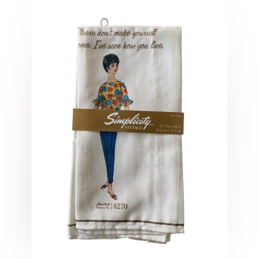 NWT Simplicity Vintage Collection Tea Towel “Please don’t make yourself …